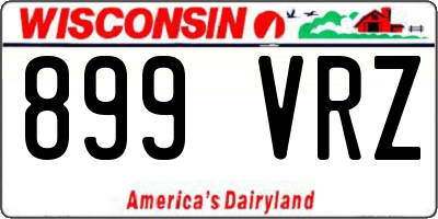 WI license plate 899VRZ