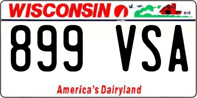WI license plate 899VSA