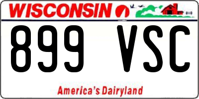 WI license plate 899VSC