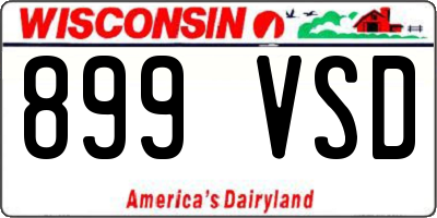 WI license plate 899VSD