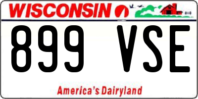 WI license plate 899VSE