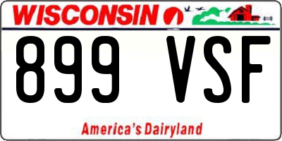 WI license plate 899VSF