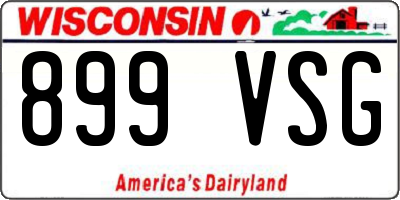 WI license plate 899VSG