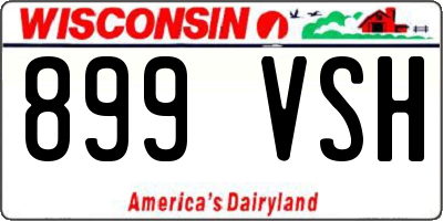 WI license plate 899VSH