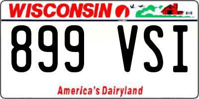 WI license plate 899VSI