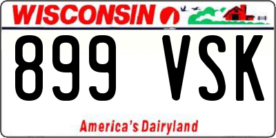 WI license plate 899VSK