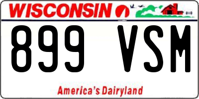 WI license plate 899VSM