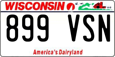 WI license plate 899VSN