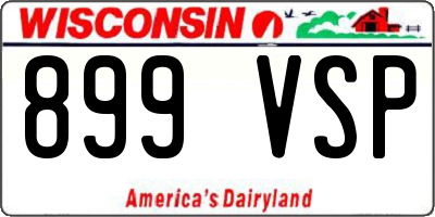 WI license plate 899VSP