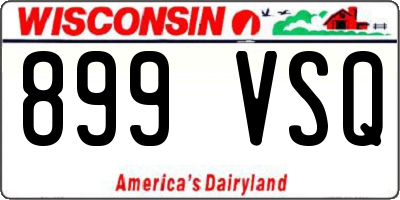 WI license plate 899VSQ