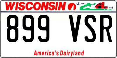 WI license plate 899VSR
