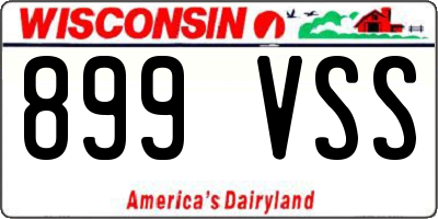 WI license plate 899VSS