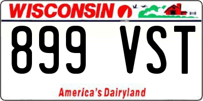 WI license plate 899VST