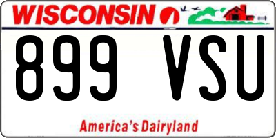 WI license plate 899VSU