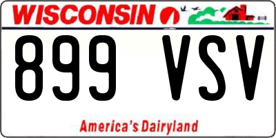 WI license plate 899VSV