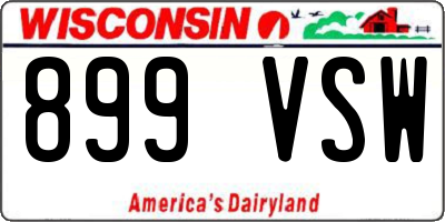 WI license plate 899VSW