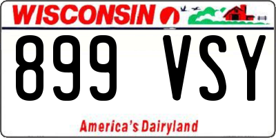 WI license plate 899VSY