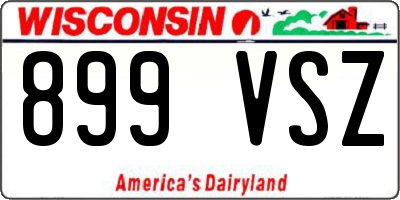 WI license plate 899VSZ