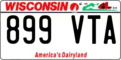 WI license plate 899VTA