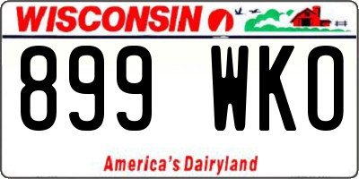 WI license plate 899WKO