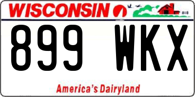 WI license plate 899WKX