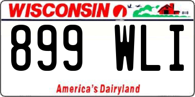 WI license plate 899WLI