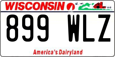 WI license plate 899WLZ