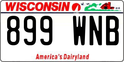 WI license plate 899WNB