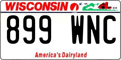 WI license plate 899WNC