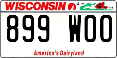 WI license plate 899WOO