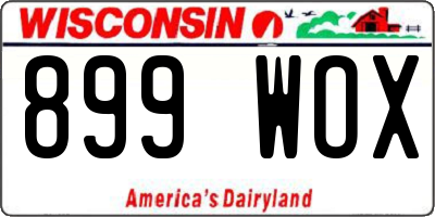 WI license plate 899WOX