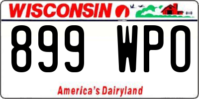 WI license plate 899WPO