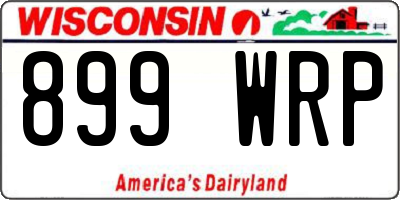 WI license plate 899WRP