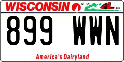 WI license plate 899WWN