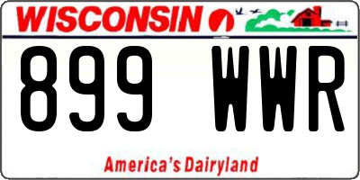 WI license plate 899WWR