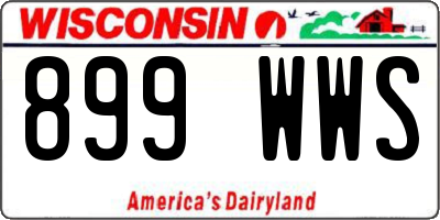 WI license plate 899WWS