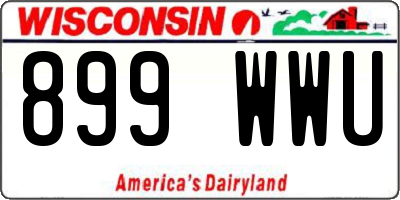 WI license plate 899WWU