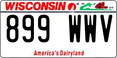 WI license plate 899WWV