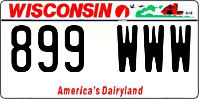 WI license plate 899WWW