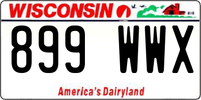 WI license plate 899WWX