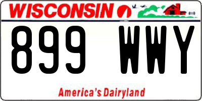 WI license plate 899WWY