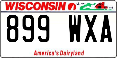 WI license plate 899WXA