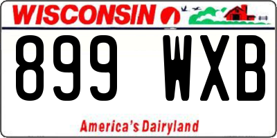 WI license plate 899WXB