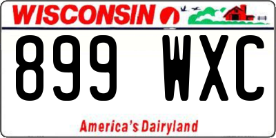 WI license plate 899WXC