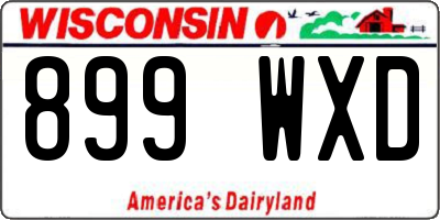 WI license plate 899WXD