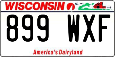 WI license plate 899WXF