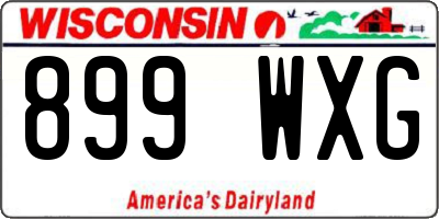 WI license plate 899WXG