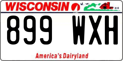 WI license plate 899WXH