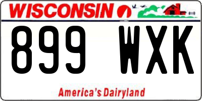 WI license plate 899WXK