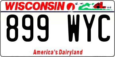 WI license plate 899WYC